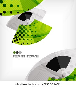 Semicircle geometric vector abstract composition with place for text