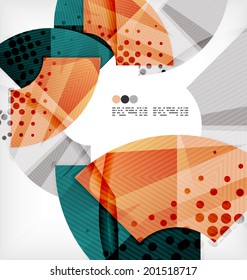 Semicircle geometric vector abstract composition with place for text