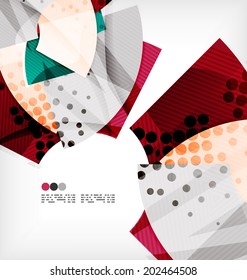 Semicircle geometric vector abstract composition with place for text