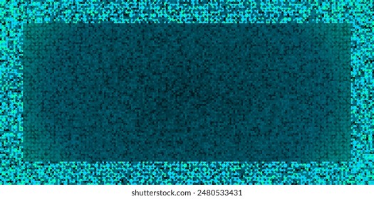 Semi-circle glitch pixels frame, backdrop wallpaper.