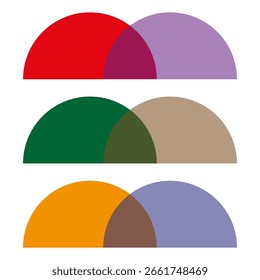 Elementos gráficos semicírculos. Formas de bloques de color. Abstractas diseño de Vector. Colección de arte geométrico. EPS 10.