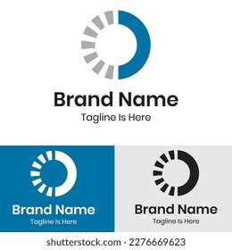  Semicírculo con diseño de logotipo redondo medio desconectado