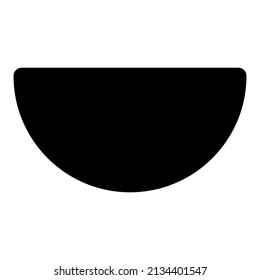 semicircle icon with black color