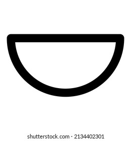 Semicircle Icon With Black Color