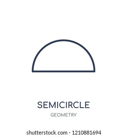 Semicircle icon. Semicircle linear symbol design from Geometry collection. Simple outline element vector illustration on white background.