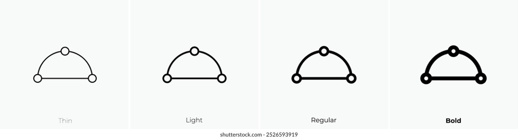 semicircle icon. Thin, Light Regular And Bold style design isolated on white background