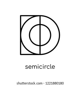 semicircle icon. Trendy modern flat linear vector semicircle icon on white background from thin line Geometry collection, outline vector illustration