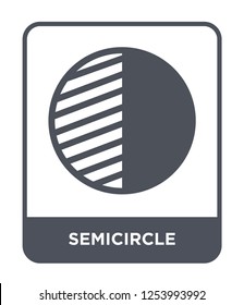 semicircle icon vector on white background, semicircle trendy filled icons from Geometric figure collection, semicircle simple element illustration