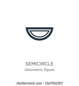 Semicircle icon vector. Trendy flat semicircle icon from geometry collection isolated on white background. Vector illustration can be used for web and mobile graphic design, logo, eps10