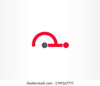 semicírculo con icono de diseño de logotipo de concepto de línea