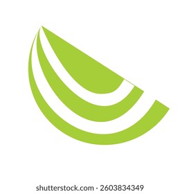 semicircle logo design with curved lines