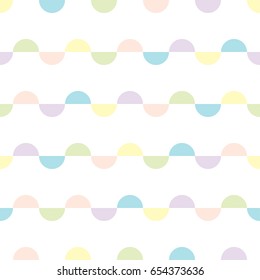 Semicircle pattern , seamless background , pastel toned ,vector.
