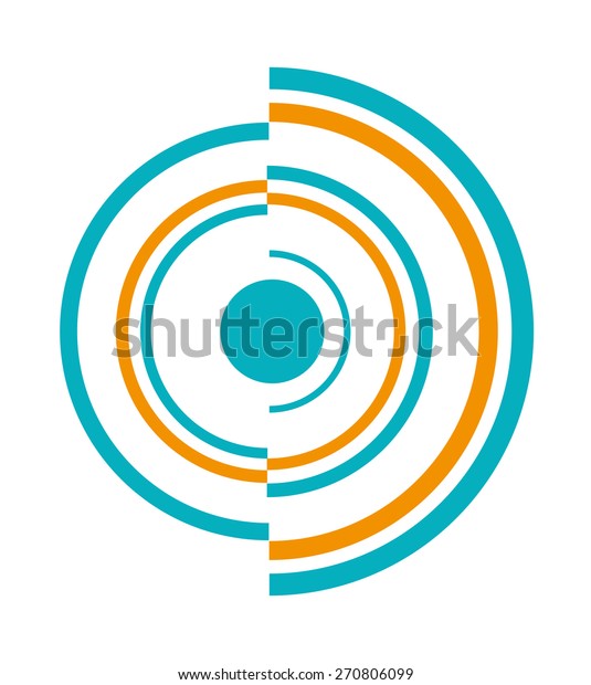 A Semicircle and Radial Abstract\
Logo style for corporate identities and advertising\
labels.