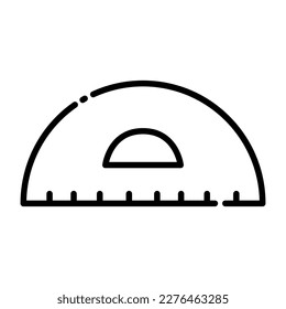 Semicircle, ruler line icon. vector illustration.