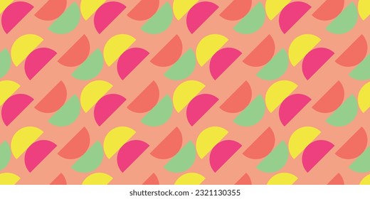 Semicircle seamless pattern. Geometric pattern background, vector abstract contemporary multicolored trendy pattern.