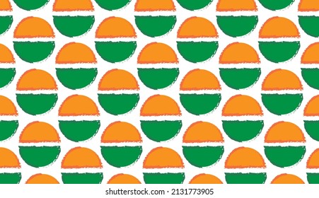 Semicircle seamless pattern. Orange and green modern style motif design. Can be used for posters, brochures, postcards, and other printing needs. Vector illustration