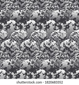 Patrón semicircular sin fisuras. Impresión manchada. Los semicírculos se superponen unos a otros como las escamas. Fondo geométrico. Papel de la pared moderno y de moda. Ornamento artístico abstracto.