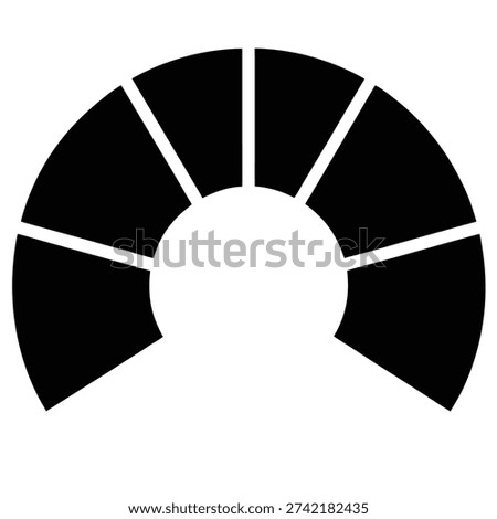 Semicircle Segments Icon Vector Art