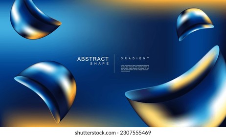 forma semicírculo con color de gradiente azul, fondo de malla de gradiente vectorial, forma curvada abstracta