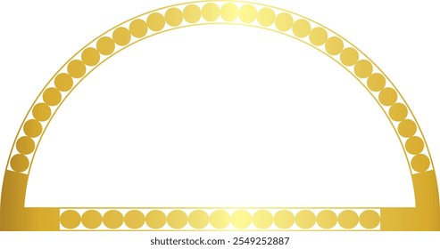 Semicircle Shape round circular graphic design artistic Gold picture frame luxury golden frame gold border vector royals framework decoration decorative element isolated 
