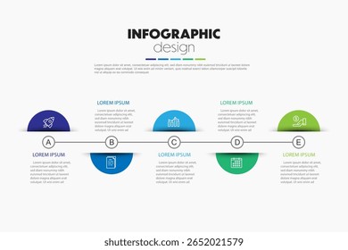 semicírculo cronograma infográficos modelo apresentações e gráficos de conceito de negócios 4 opções