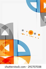 Semicircle triangle pattern. Abstract mosaic background, online presentation website element or mobile app cover 