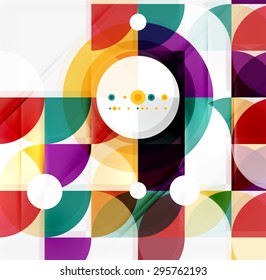 Semicircle triangle pattern. Abstract mosaic background, online presentation website element or mobile app cover 