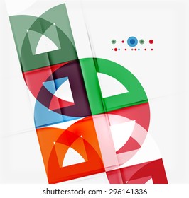 Semicircle triangle pattern. Abstract mosaic background, online presentation website element or mobile app cover 