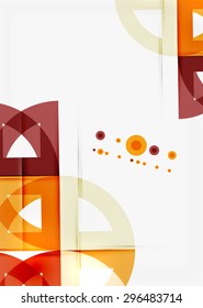Semicircle triangle pattern. Abstract mosaic background, online presentation website element or mobile app cover 