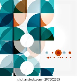 Padrão de triângulo semicírculo. Fundo de mosaico abstrato, elemento de site de apresentação online ou capa de aplicativo móvel 