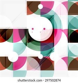 Semicircle triangle pattern. Abstract mosaic background, online presentation website element or mobile app cover 