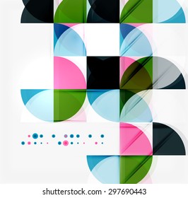 Semicircle triangle pattern. Abstract mosaic background, online presentation website element or mobile app cover 