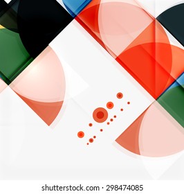 Semicircle triangle pattern. Abstract mosaic background, online presentation website element or mobile app cover 