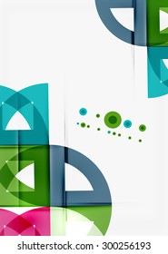 Semicircle triangle pattern. Abstract mosaic background, online presentation website element or mobile app cover 