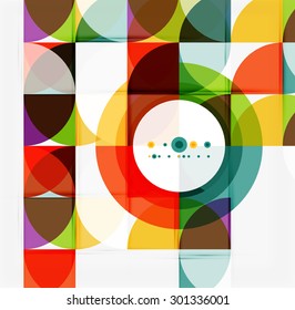 Semicircle triangle pattern. Abstract mosaic background, online presentation website element or mobile app cover 