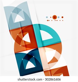 Semicircle triangle pattern. Abstract mosaic background, online presentation website element or mobile app cover 