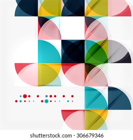 Semicircle triangle pattern. Abstract mosaic background, online presentation website element or mobile app cover 