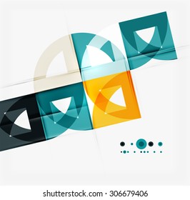 Semicircle triangle pattern. Abstract mosaic background, online presentation website element or mobile app cover 