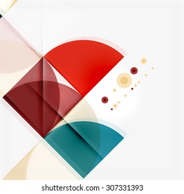 Semicircle triangle pattern. Abstract mosaic background, online presentation website element or mobile app cover 