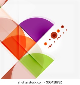 Semicircle triangle pattern. Abstract mosaic background, online presentation website element or mobile app cover 