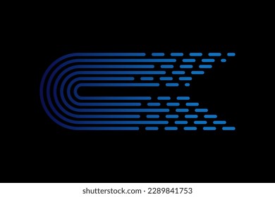 Semicircle vector flowing dynamic pattern in blue green colors