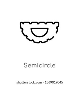 semicircle vector line icon. Simple element illustration. semicircle outline icon from geometry concept. Can be used for web and mobile