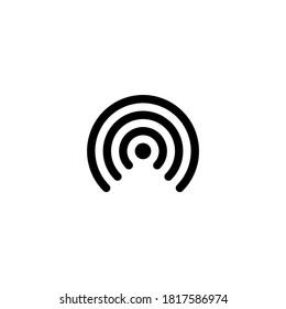Semikreis Wireless und WiFi-Symbol in Schwarz oder Router. Wireless-Netzwerksymbol. Vektor Wireless und WLAN.
