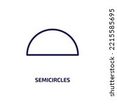 semicircles icon from education collection. Thin linear semicircles, semicircle, collection outline icon isolated on white background. Line vector semicircles sign, symbol for web and mobile