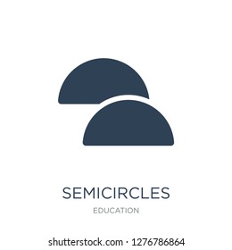 semicircles icon vector on white background, semicircles trendy filled icons from Education collection, semicircles vector illustration