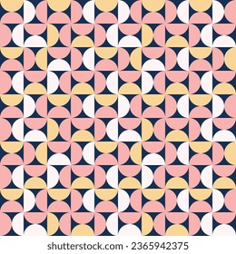 Semicircles pattern, art deco geometric background, seamless and editable