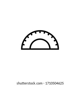 Semicircles vector icon in linear, outline icon isolated on white background