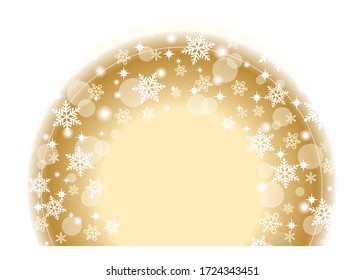 Semicircular Abstract Winter Frame Isolated On A White Background. Vector Illustration.