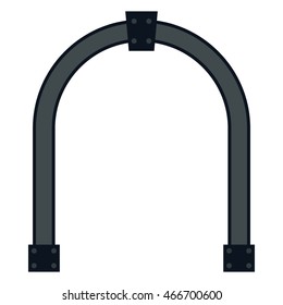 Semicircular arch icon in flat style on a white background