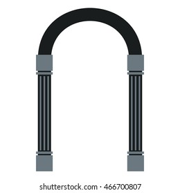 Semicircular arch icon in flat style on a white background